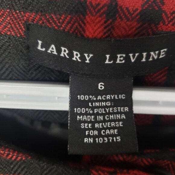 Larry Levine Red Black Plaid Classic Retro Goth Punk Short Blazer Preppy 6 - Picture 10 of 12